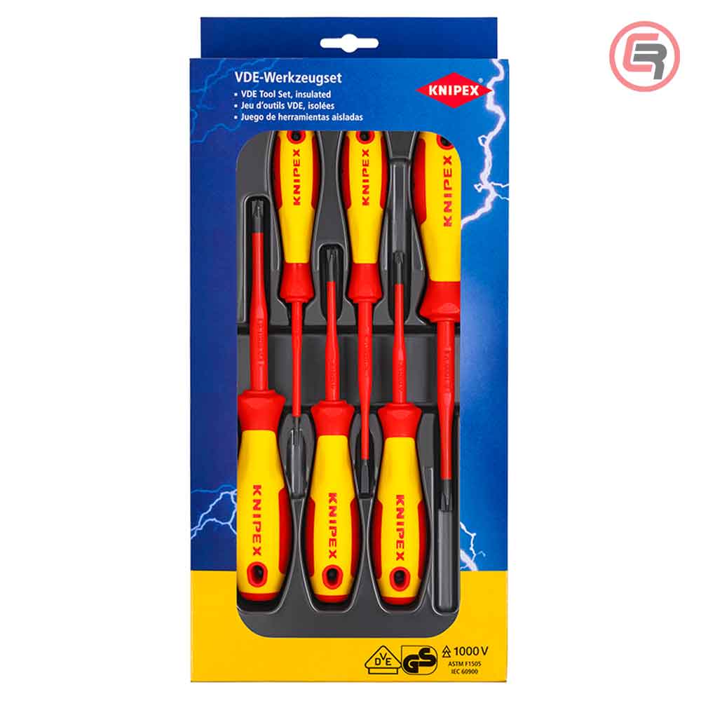 Knipex Garnitura Odvijača SL/SLS VDE 2 križna PH + 2 križna PZ + 2 plosnata / 6 dijelna 1000V – 00 20 12 V05
