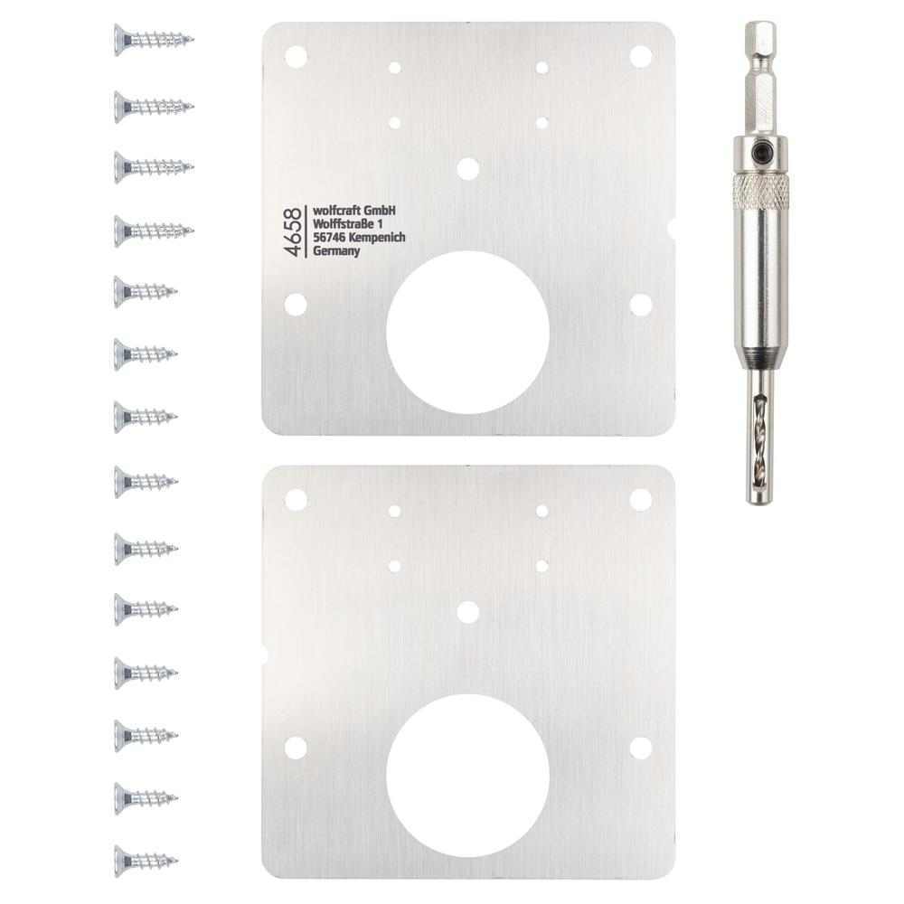 Wolfcraft Set Za Popravak Šarki Vrata Namještaja – Strana Vrata / 17 dijelni – 4658000