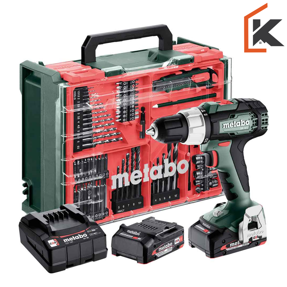 Metabo Bušilica – Odvijač Aku BS 18 L Set 2 x AKU LiPOWER (2,0 Ah) SC 36 WorkShop Sa Priborom – 614051710