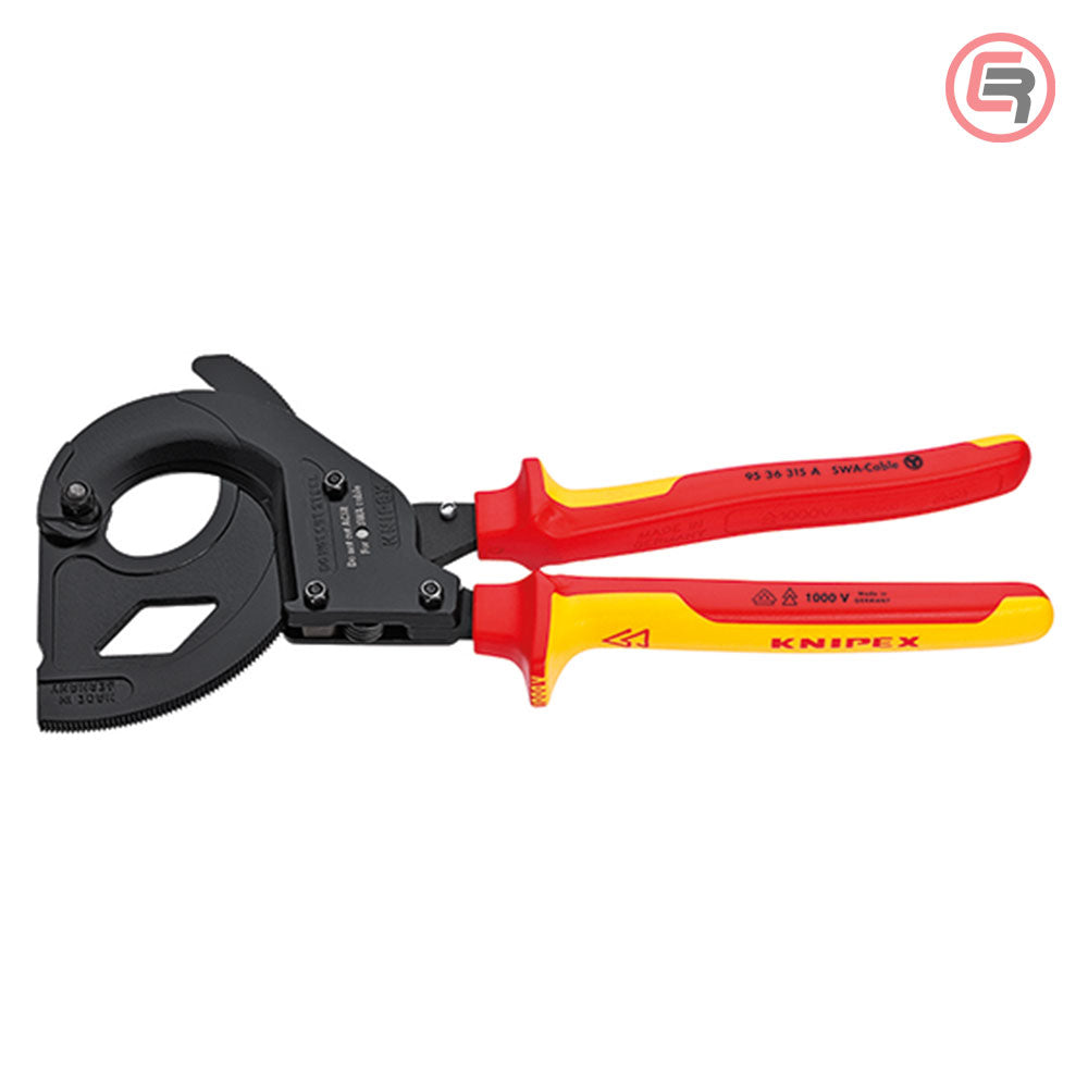 Knipex Škare Makaze 315 mm Za Kablove Ojačane Čeličnom Sajlom fi 45 mm / 380 mm2 / 1000V – 95 36 315 A