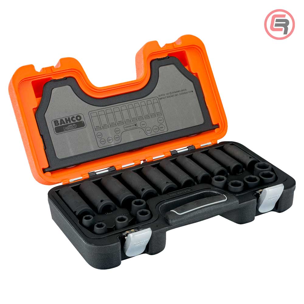 Bahco Garnitura Nasadnih Ključeva Udarnih 1 / 2″ Kratki + Dugi 10 – 19 mm/ 20 dijelni – D-DD/S20