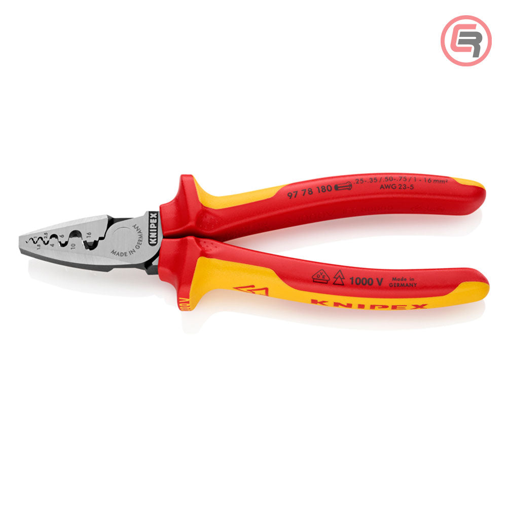 Knipex Kliješta Za Krimpanje – Stiskanje Završnih Čahura 0,25-16mm2 1000V – 97 78 180