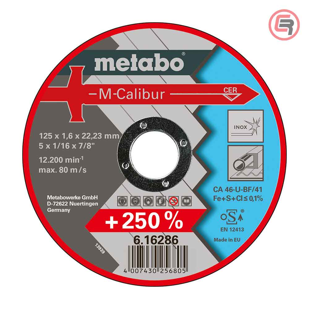 Metabo Rezna Ploča 125 × 1, 6 × 22, 2 mm Inox M – Calibur TF 41 – 616286000