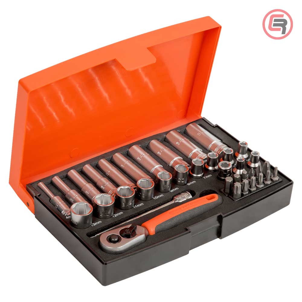 Bahco Garnitura Nasadnih Ključeva Kratki + Dugi 1 / 4”  4 – 13 mm / 37 dijelna – SL25L